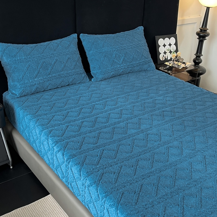 91家纺网 家纺一手货源 找家纺 米瑞娜 2025秋冬新款塔芙绒床笠跨境外贸单品尺寸齐全 宝兰