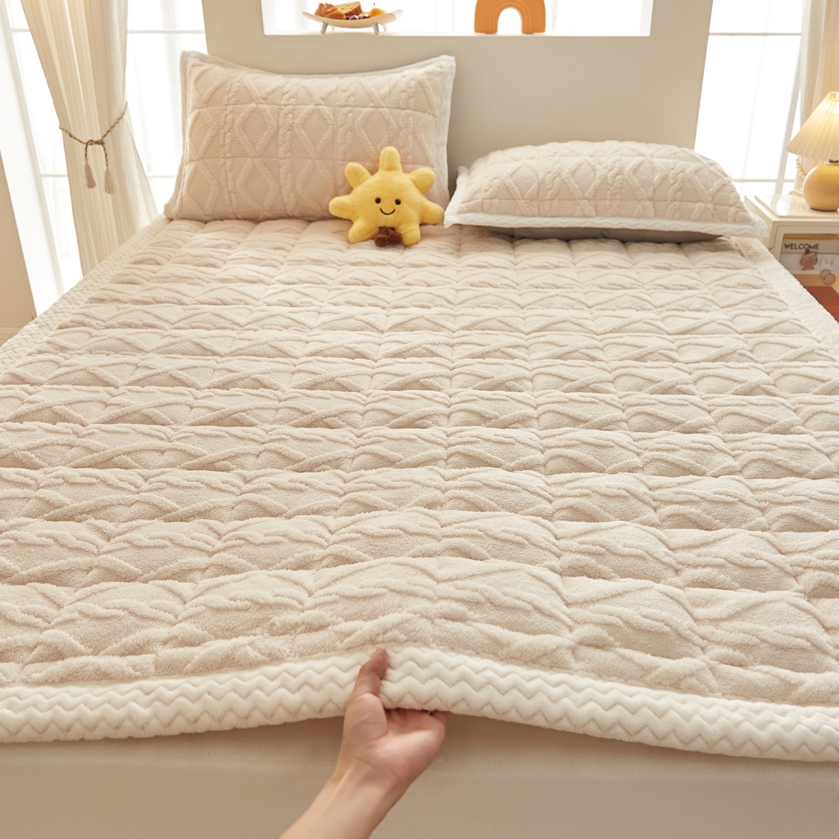 91家纺网 家纺一手货源 找家纺 （总）缦吉 2025新款成人款高克重塔芙蓉床褥床护垫（全网最低）