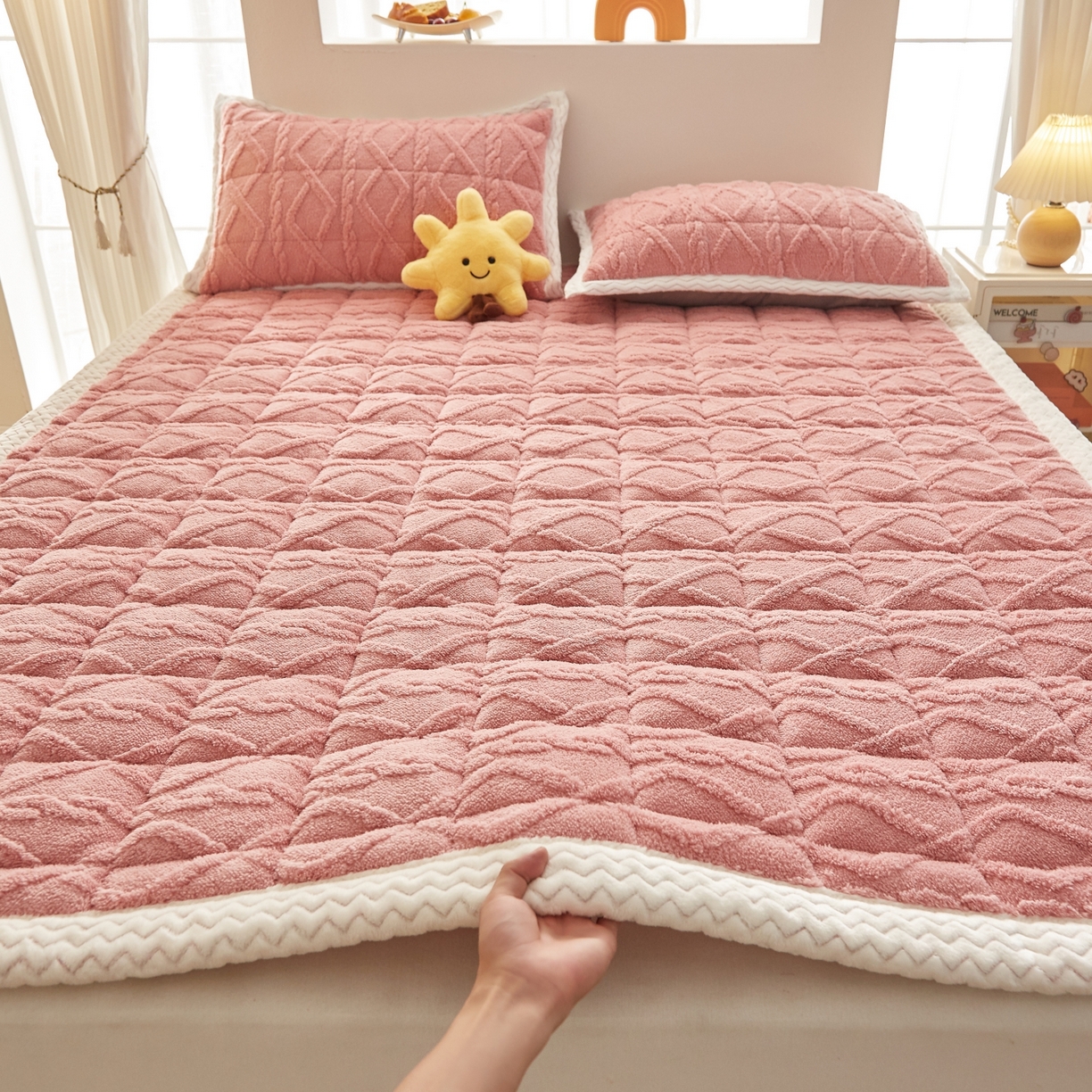 91家纺网 家纺一手货源 找家纺 （总）缦吉 2025新款成人款高克重塔芙蓉床褥床护垫（全网最低）