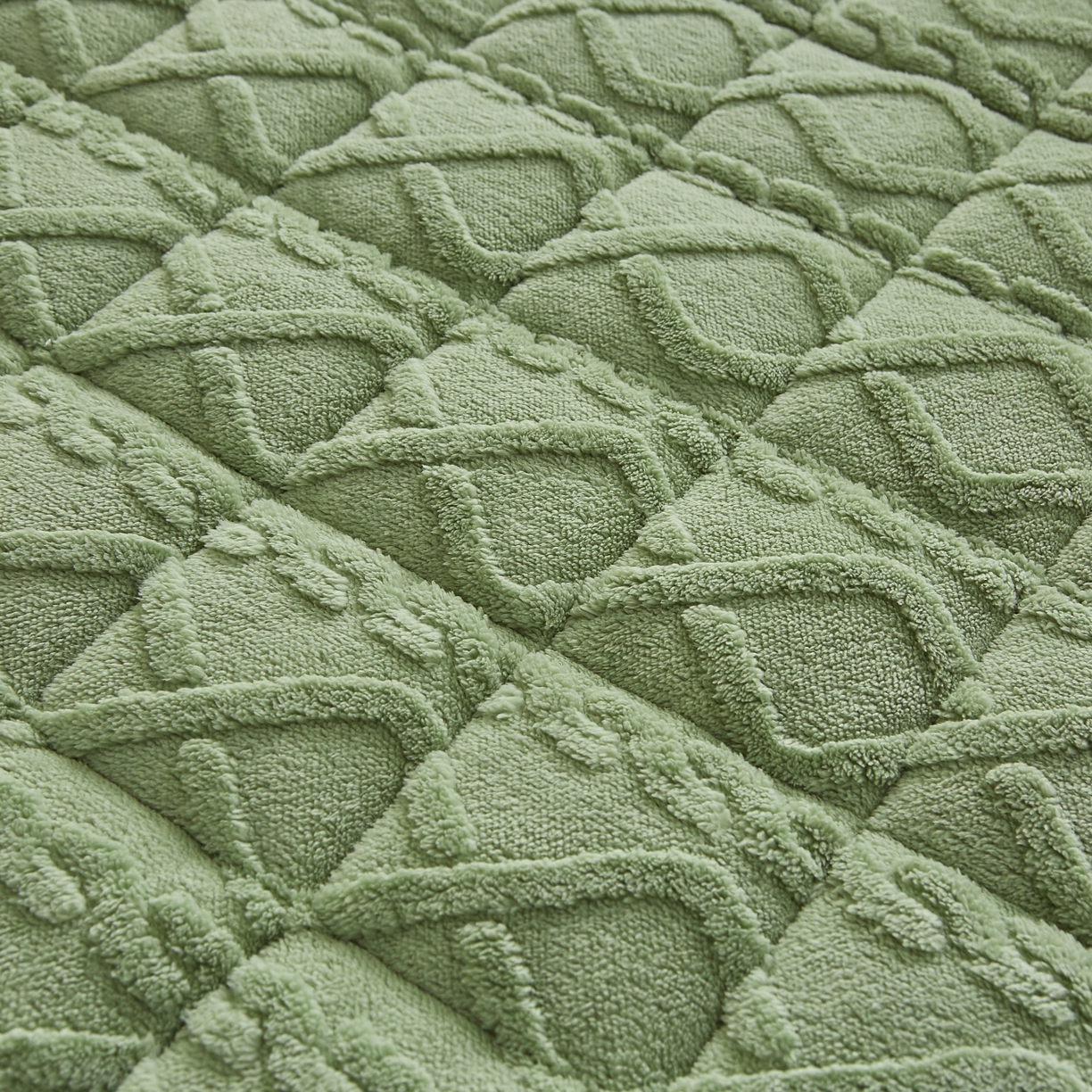 91家纺网 家纺一手货源 找家纺 缦吉 2025新款成人款高克重塔芙蓉床褥床护垫 橄榄绿（全网最低）