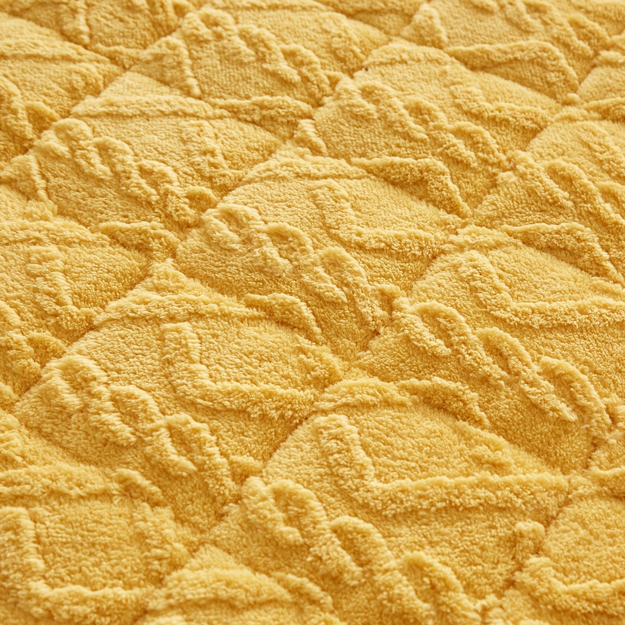 91家纺网 家纺一手货源 找家纺 缦吉 2025新款成人款高克重塔芙蓉床褥床护垫 柠檬黄（全网最低）