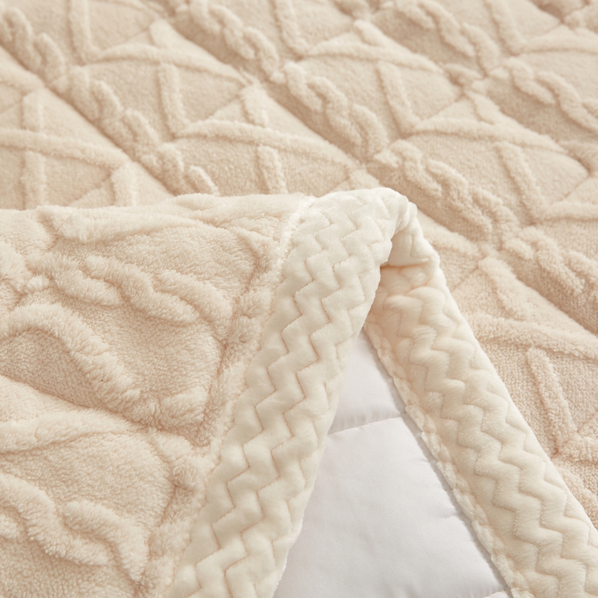 91家纺网 家纺一手货源 找家纺 缦吉 2025新款成人款高克重塔芙蓉床褥床护垫 奶油白（全网最低）