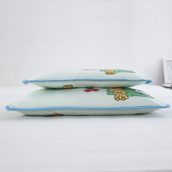 91家纺网 家纺一手货源 找家纺 （总）大黄蜂家居家纺 2025新款秋冬水晶绒儿童包边定位枕套枕头枕芯