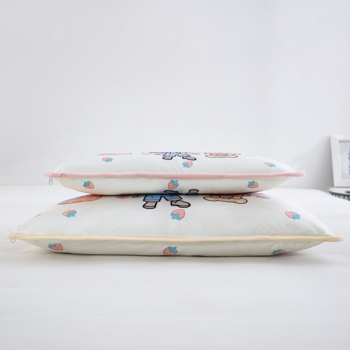 91家纺网 家纺一手货源 找家纺 （总）大黄蜂家居家纺 2025新款秋冬水晶绒儿童包边定位枕套枕头枕芯