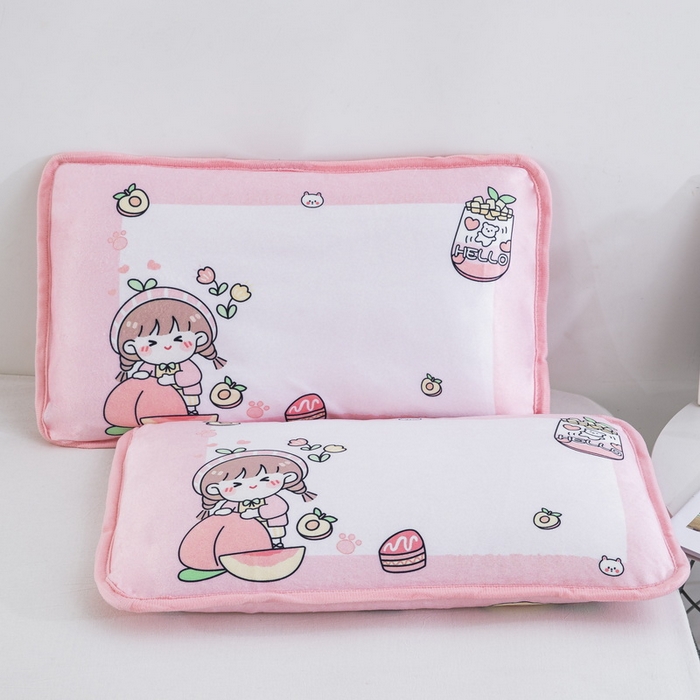 91家纺网 家纺一手货源 找家纺 大黄蜂家居家纺 2025新款秋冬水晶绒儿童包边定位枕套枕头枕芯 小女孩