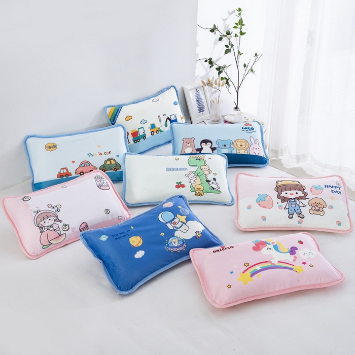 91家纺网 家纺一手货源 找家纺 （总）大黄蜂家居家纺 2025新款秋冬水晶绒儿童包边定位枕套枕头枕芯