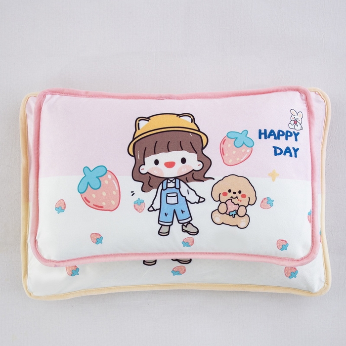 91家纺网 家纺一手货源 找家纺 （总）大黄蜂家居家纺 2025新款秋冬水晶绒儿童包边定位枕套枕头枕芯