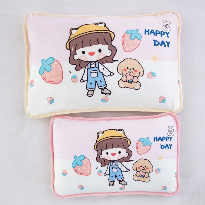 91家纺网 家纺一手货源 找家纺 （总）大黄蜂家居家纺 2025新款秋冬水晶绒儿童包边定位枕套枕头枕芯