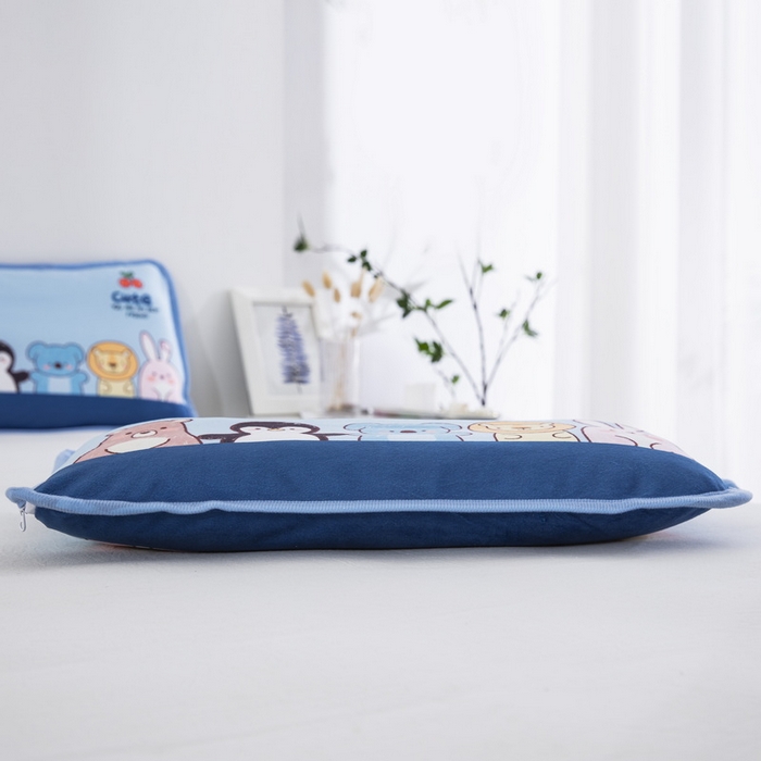 91家纺网 家纺一手货源 找家纺 大黄蜂家居家纺 2025新款秋冬水晶绒儿童包边定位枕套枕头枕芯 动物乐园