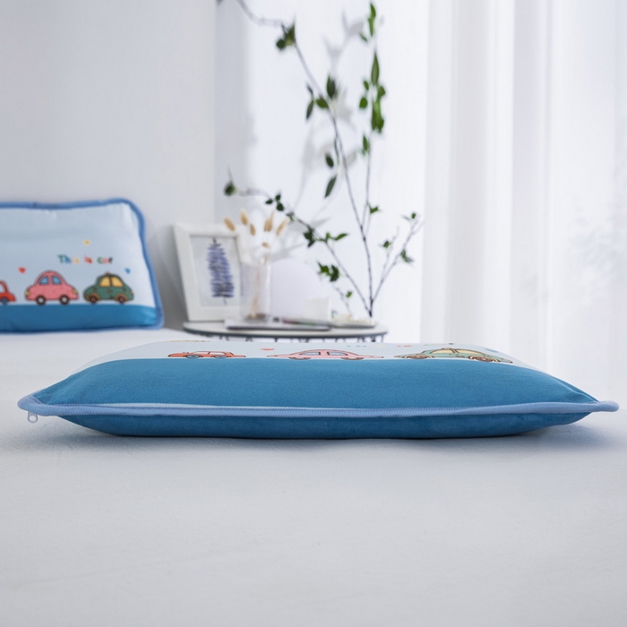 91家纺网 家纺一手货源 找家纺 大黄蜂家居家纺 2025新款秋冬水晶绒儿童包边定位枕套枕头枕芯 公路汽车