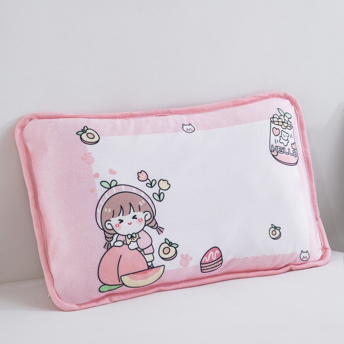 91家纺网 家纺一手货源 找家纺 大黄蜂家居家纺 2025新款秋冬水晶绒儿童包边定位枕套枕头枕芯 小女孩