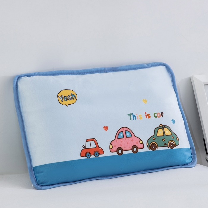 91家纺网 家纺一手货源 找家纺 大黄蜂家居家纺 2025新款秋冬水晶绒儿童包边定位枕套枕头枕芯 公路汽车