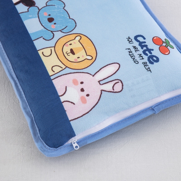 91家纺网 家纺一手货源 找家纺 大黄蜂家居家纺 2025新款秋冬水晶绒儿童包边定位枕套枕头枕芯 动物乐园