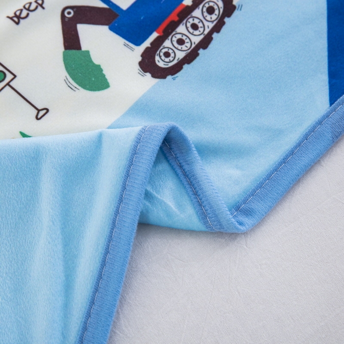 91家纺网 家纺一手货源 找家纺 大黄蜂家居家纺 2025新款秋冬水晶绒儿童包边定位枕套枕头枕芯 工程车队