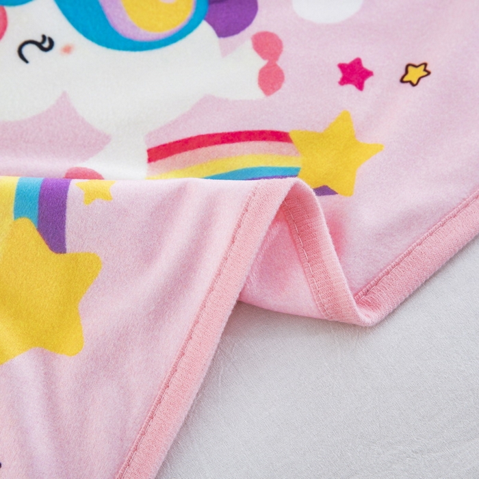 91家纺网 家纺一手货源 找家纺 大黄蜂家居家纺 2025新款秋冬水晶绒儿童包边定位枕套枕头枕芯 彩虹小马