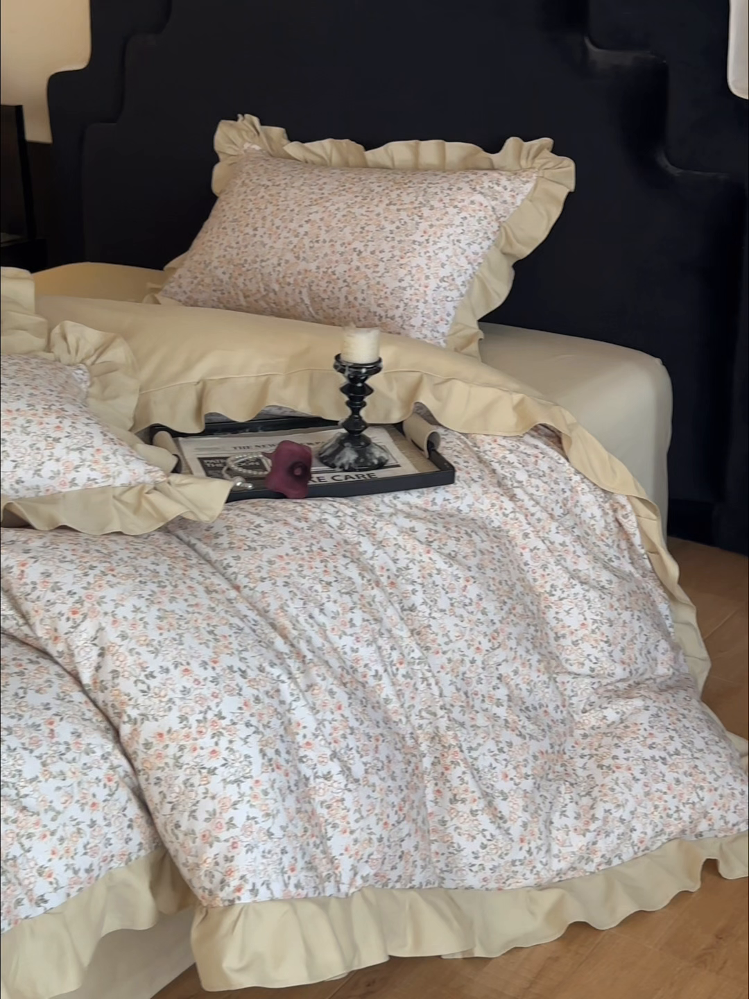 91家纺网 家纺一手货源 找家纺 慕晨 2025新款秋冬全棉纯棉加厚磨毛法式花边数码印简奢高级公主风四件套直播热卖 浪漫人生