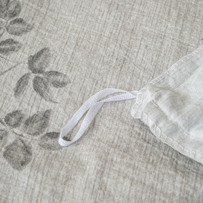 91家纺网 家纺一手货源 找家纺 大麦家纺 2025新款水洗亚麻花边四件套 香榭花园