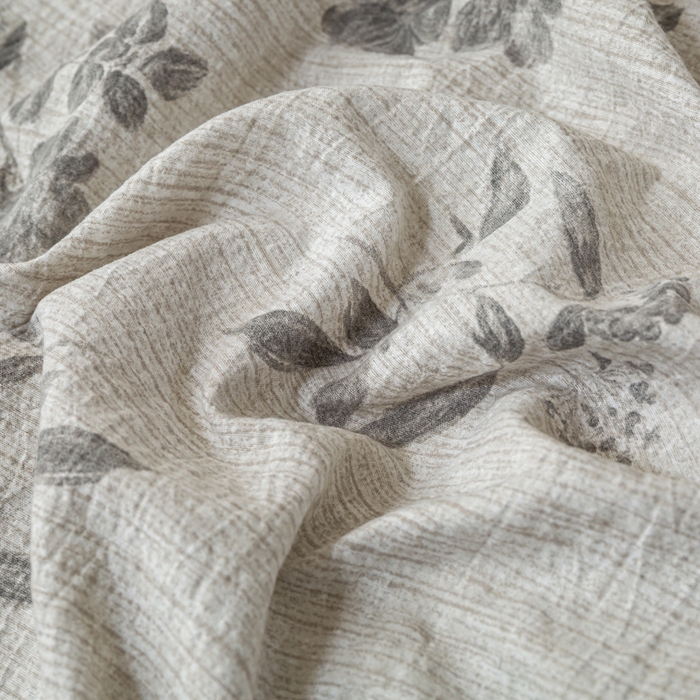 91家纺网 家纺一手货源 找家纺 大麦家纺 2025新款水洗亚麻花边四件套 香榭花园