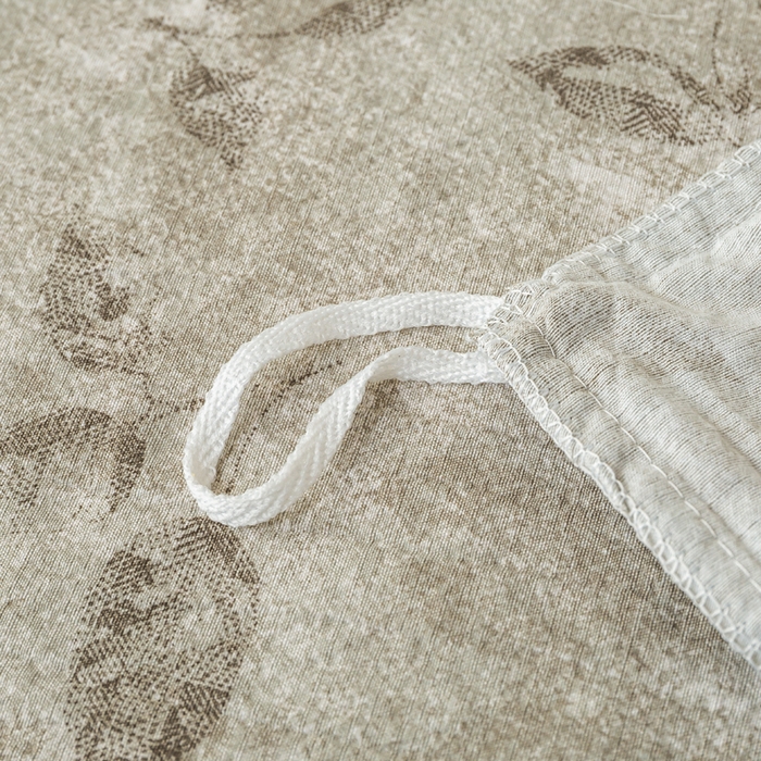 91家纺网 家纺一手货源 找家纺 大麦家纺 2025新款水洗亚麻花边四件套 颂青时