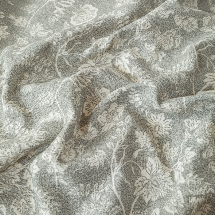 91家纺网 家纺一手货源 找家纺 大麦家纺 2025新款水洗亚麻花边四件套 海棠花溪