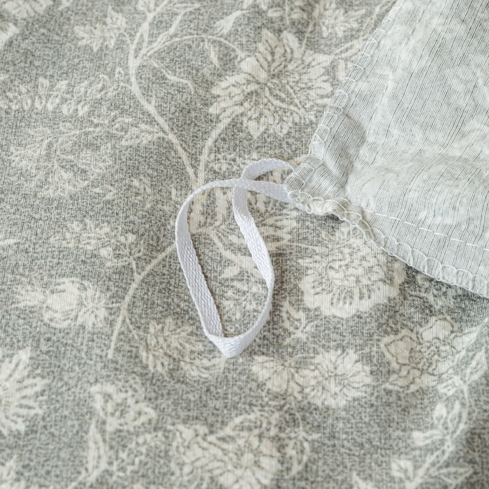 91家纺网 家纺一手货源 找家纺 大麦家纺 2025新款水洗亚麻花边四件套 海棠花溪