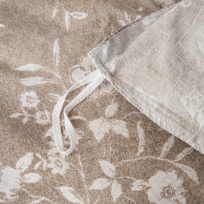 91家纺网 家纺一手货源 找家纺 大麦家纺 2025新款水洗亚麻花边四件套 锦瑟