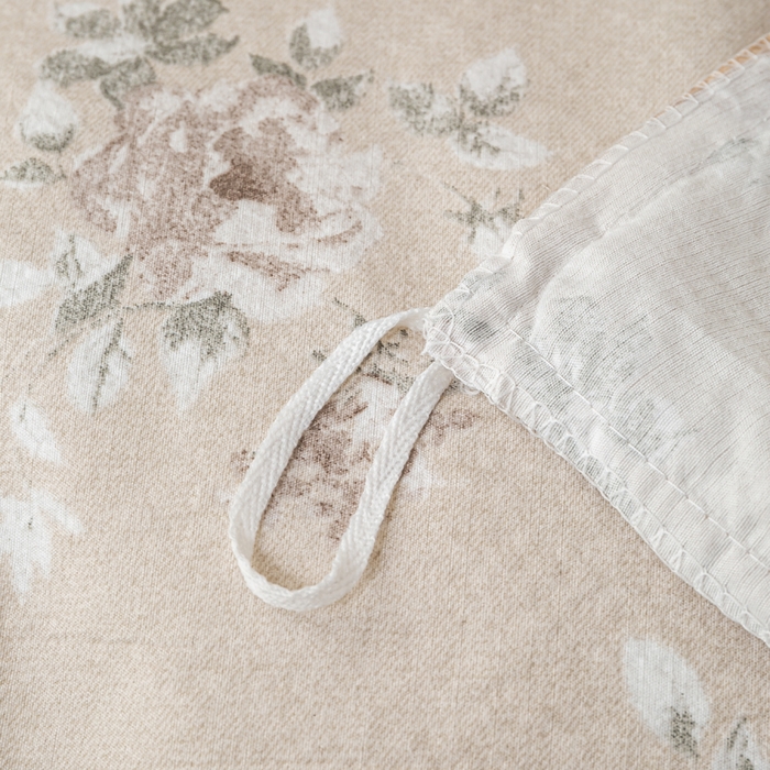 91家纺网 家纺一手货源 找家纺 大麦家纺 2025新款水洗亚麻花边四件套 花颜