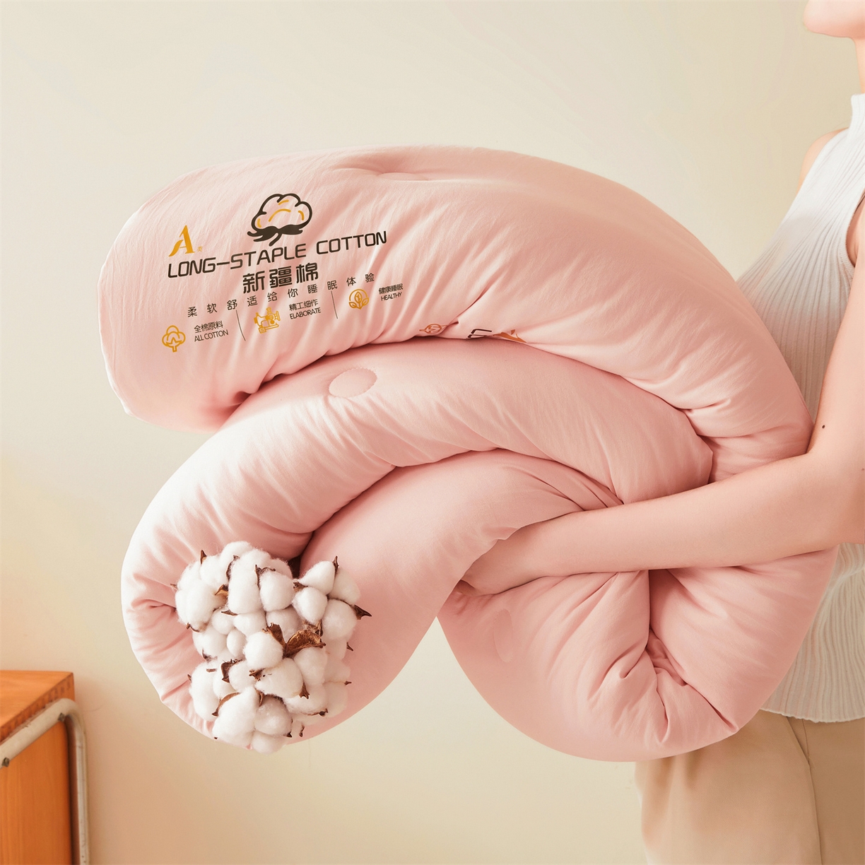 91家纺网 家纺一手货源 找家纺 仁凯家纺 2025新款a类100%新疆棉花被 冬被春秋被 学生被子被芯（提供买家秀检测报告） 新疆棉花-浪漫粉