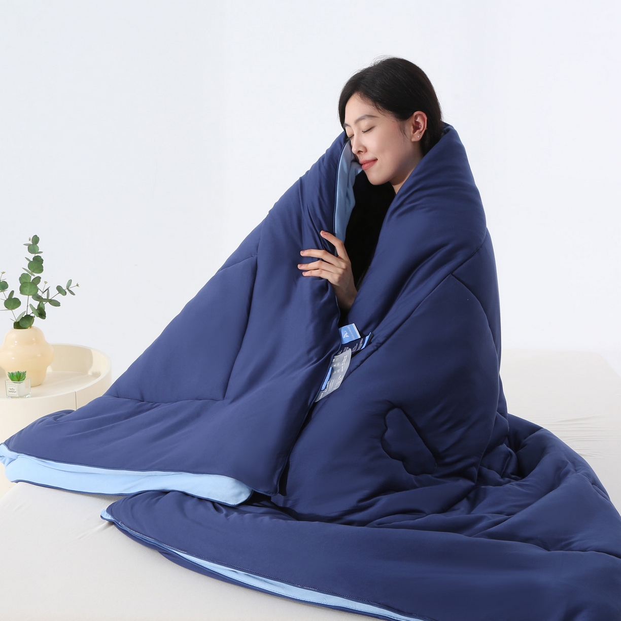 91家纺网 家纺一手货源 找家纺 亚龙工厂店 2025热款A类母婴级酣睡星球云朵被5.0PRO系深度睡眠秋冬保暖春秋被冬被四季被芯 深蓝色