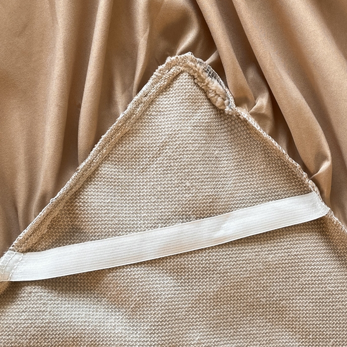 91家纺网 家纺一手货源 找家纺 米瑞娜  2025新款塔芙绒雕花蕾丝床裙跨境外贸 卡其