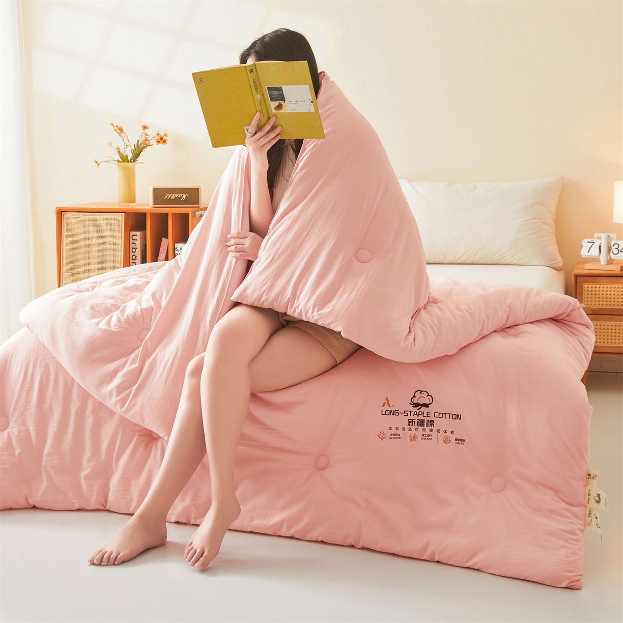 91家纺网 家纺一手货源 找家纺 仁凯家纺 2025新款a类100%新疆棉花被 冬被春秋被 学生被子被芯（提供买家秀检测报告） 新疆棉花-浪漫粉