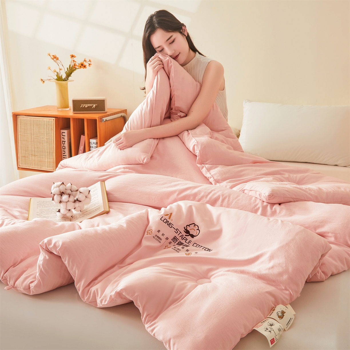 91家纺网 家纺一手货源 找家纺 仁凯家纺 2025新款a类100%新疆棉花被 冬被春秋被 学生被子被芯（提供买家秀检测报告） 新疆棉花-浪漫粉