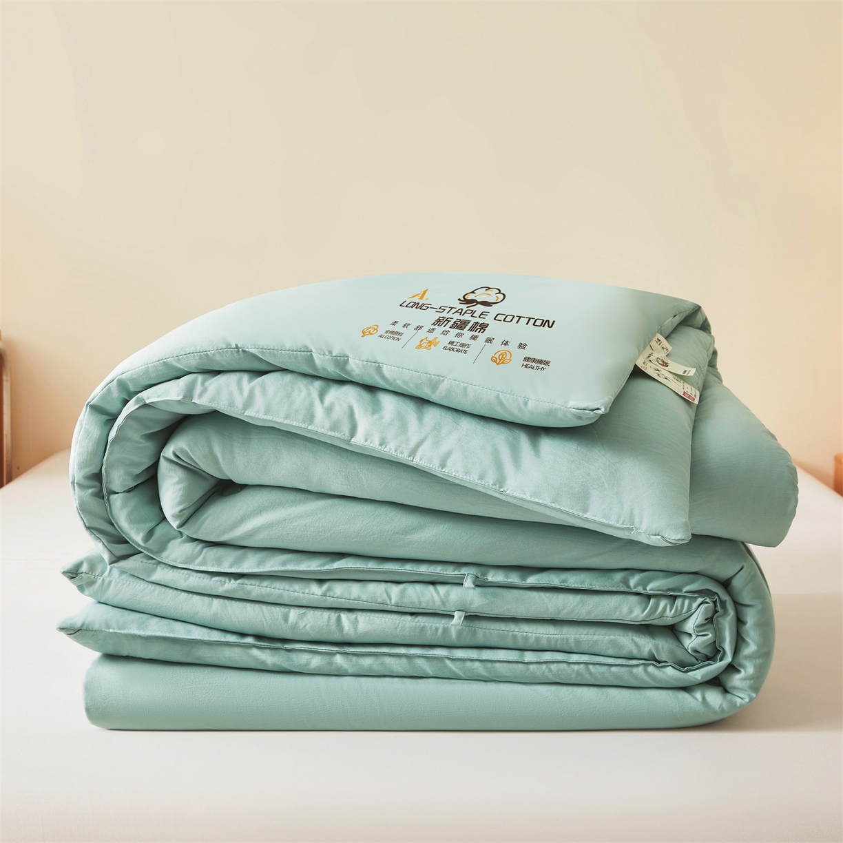 91家纺网 家纺一手货源 找家纺 仁凯家纺 2025新款a类100%新疆棉花被 冬被春秋被 学生被子被芯（提供买家秀检测报告） 新疆棉花-青果绿