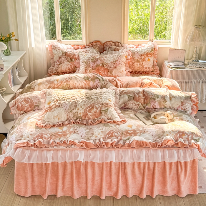 91家纺网 家纺一手货源 找家纺 （总）禧缘家纺（原梦想家） 2025新款夹棉双层花边牛奶绒枕套系列