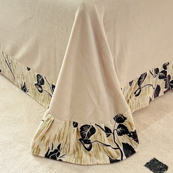 91家纺网 家纺一手货源 找家纺 找底底家纺 2025新款A类法式浪漫烂花赫本风牛奶绒四件套 陌上花开