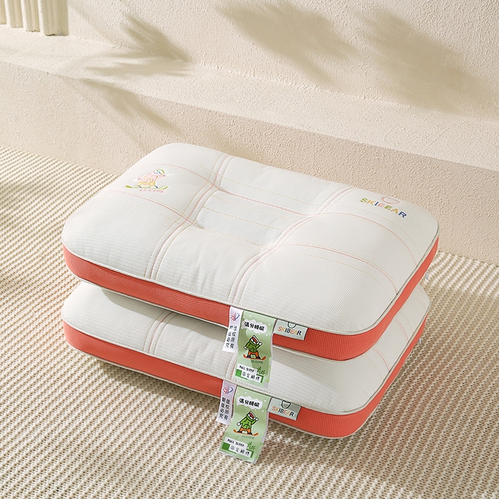 91家纺网 家纺一手货源 找家纺 金牛枕芯 2025新款滑板熊亲子枕决明子枕头乳胶夹层儿童枕成人枕头枕芯 滑板熊-红