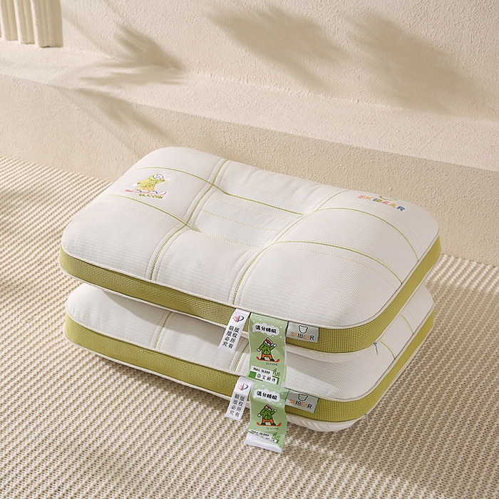 91家纺网 家纺一手货源 找家纺 金牛枕芯 2025新款滑板熊亲子枕决明子枕头乳胶夹层儿童枕成人枕头枕芯 滑板熊-绿