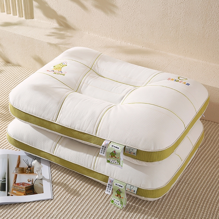 91家纺网 家纺一手货源 找家纺 金牛枕芯 2025新款滑板熊亲子枕决明子枕头乳胶夹层儿童枕成人枕头枕芯 滑板熊-绿