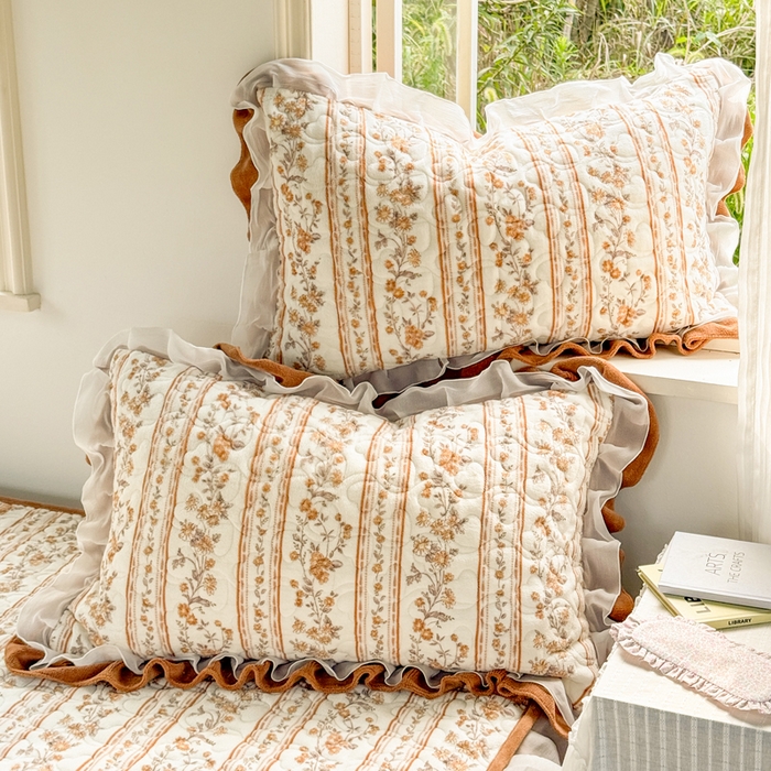 91家纺网 家纺一手货源 找家纺 禧缘家纺（原梦想家） 2025新款夹棉双层花边牛奶绒单被套系列 落日云舒