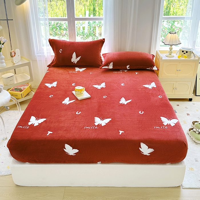 91家纺网 家纺一手货源 找家纺 （总）家贝爱 2025新款高克重加厚牛奶绒床笠单床笠床笠单品