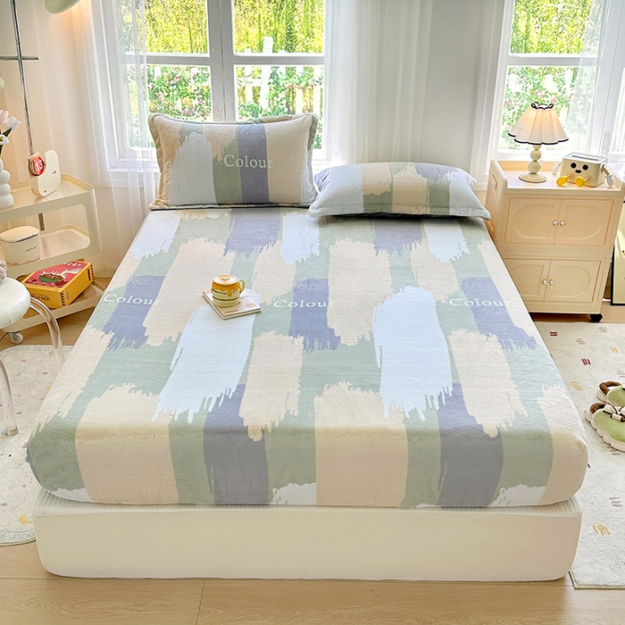 91家纺网 家纺一手货源 找家纺 （总）家贝爱 2025新款高克重加厚牛奶绒床笠单床笠床笠单品