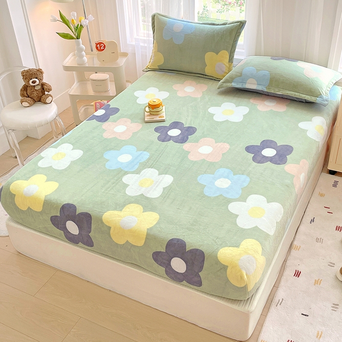 91家纺网 家纺一手货源 找家纺 家贝爱 2025新款高克重加厚牛奶绒床笠单床笠床笠单品 倾城