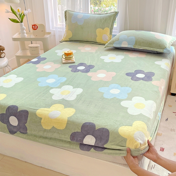 91家纺网 家纺一手货源 找家纺 家贝爱 2025新款高克重加厚牛奶绒床笠单床笠床笠单品 倾城