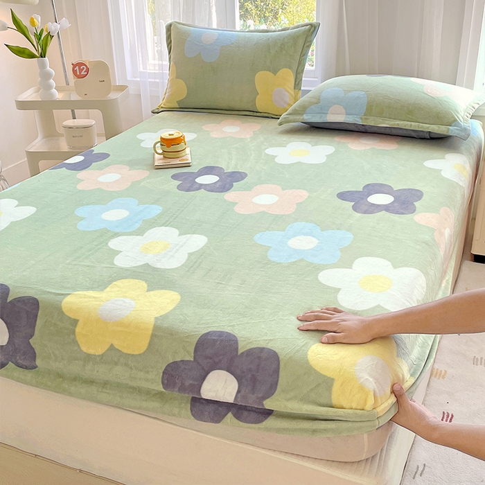 91家纺网 家纺一手货源 找家纺 家贝爱 2025新款高克重加厚牛奶绒床笠单床笠床笠单品 倾城