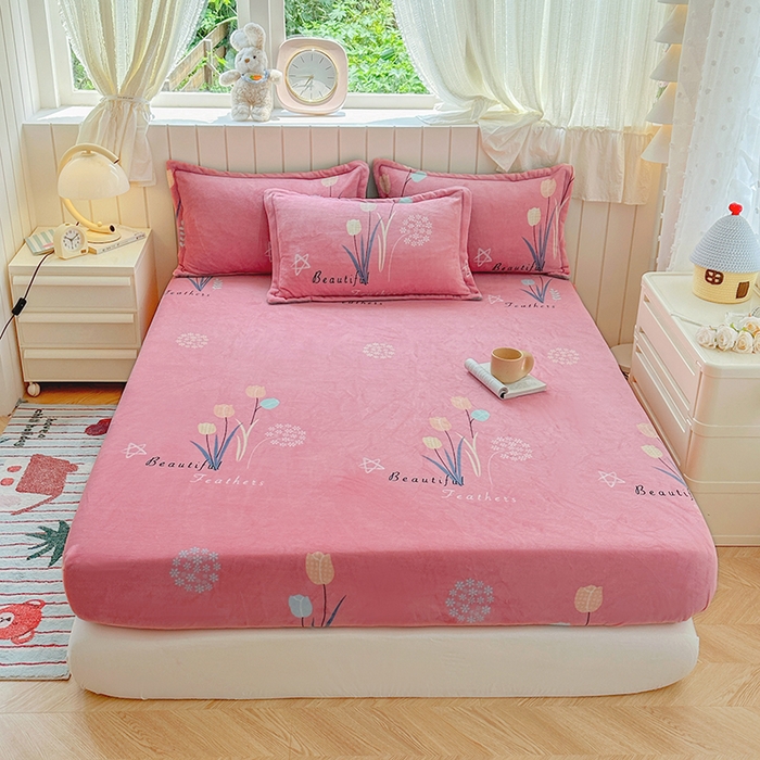 91家纺网 家纺一手货源 找家纺 （总）家贝爱 2025新款高克重加厚牛奶绒床笠单床笠床笠单品