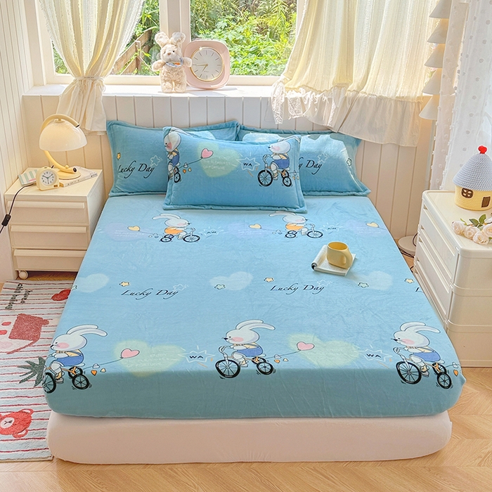 91家纺网 家纺一手货源 找家纺 （总）家贝爱 2025新款高克重加厚牛奶绒床笠单床笠床笠单品