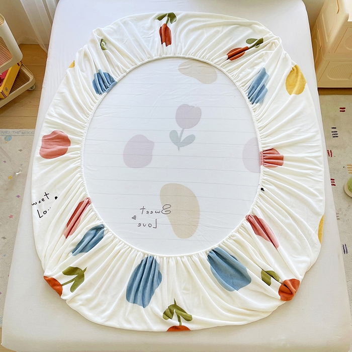 91家纺网 家纺一手货源 找家纺 家贝爱 2025新款高克重加厚牛奶绒床笠单床笠床笠单品 满城春色