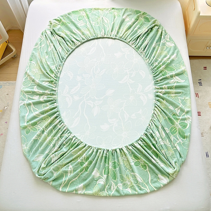 91家纺网 家纺一手货源 找家纺 家贝爱 2025新款高克重加厚牛奶绒床笠单床笠床笠单品 浅浅花语