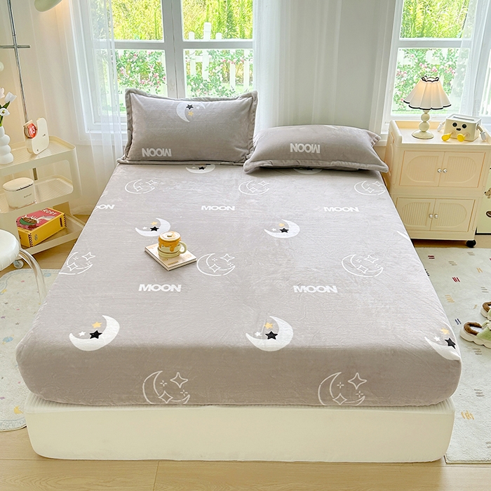 91家纺网 家纺一手货源 找家纺 （总）家贝爱 2025新款高克重加厚牛奶绒床笠单床笠床笠单品