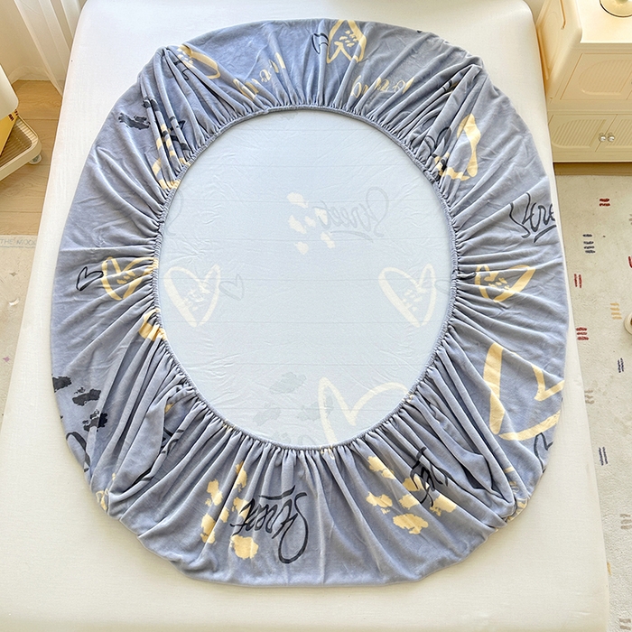 91家纺网 家纺一手货源 找家纺 家贝爱 2025新款高克重加厚牛奶绒床笠单床笠床笠单品 心语星愿